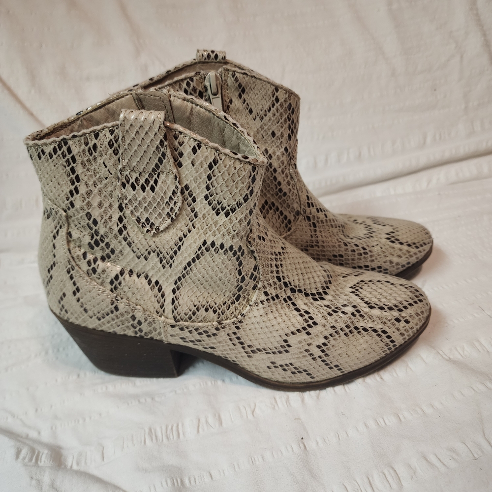 Time and Tru Snakeskin Pattern Ankle Boots